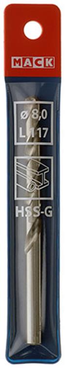 Mack 1018412 – Metallbohrer HSS G DIN 338 ø 8,0 x 117 mm | 5 Stück