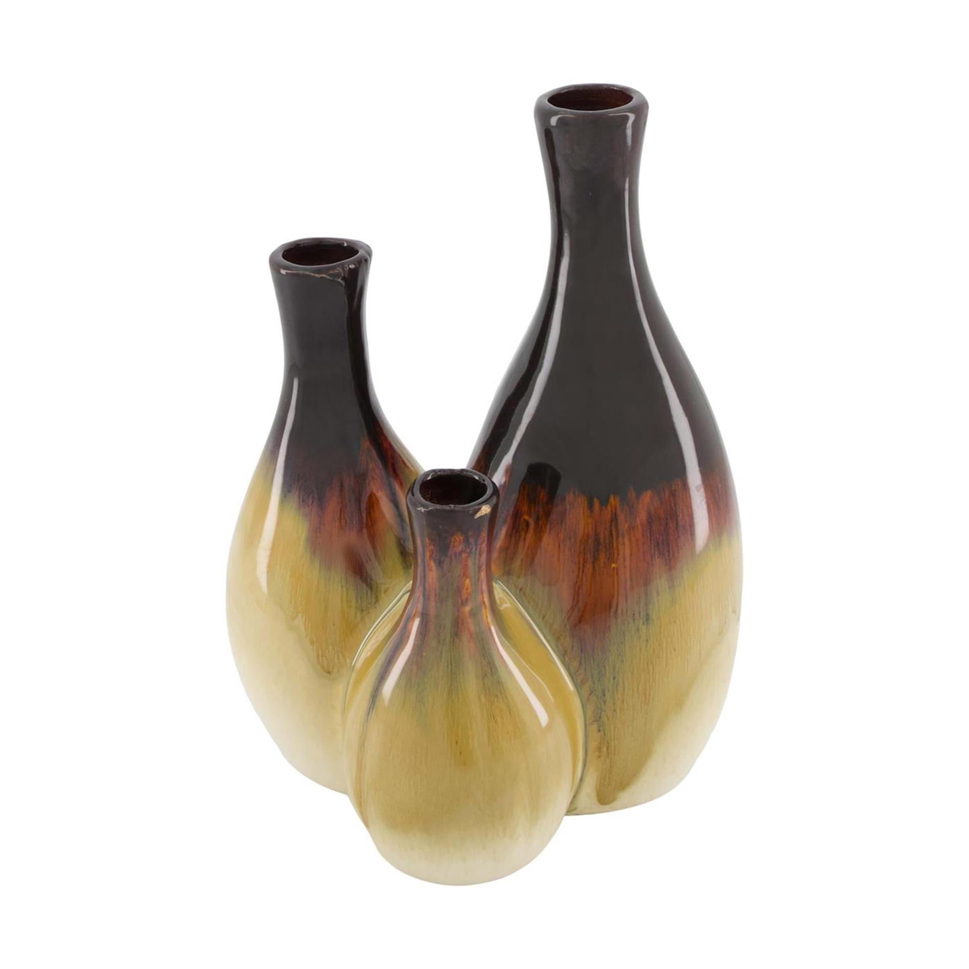 Dijk Natural Collections Vase aus Keramik, cremebraun, 18 x 13,5 x 25,5 cm