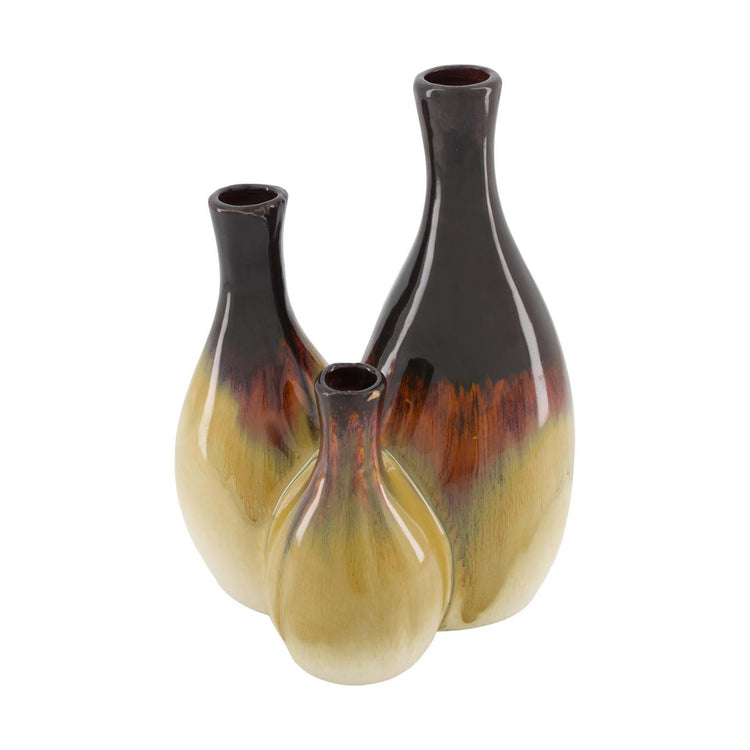 Dijk Natural Collections Vase aus Keramik, cremebraun, 18 x 13,5 x 25,5 cm