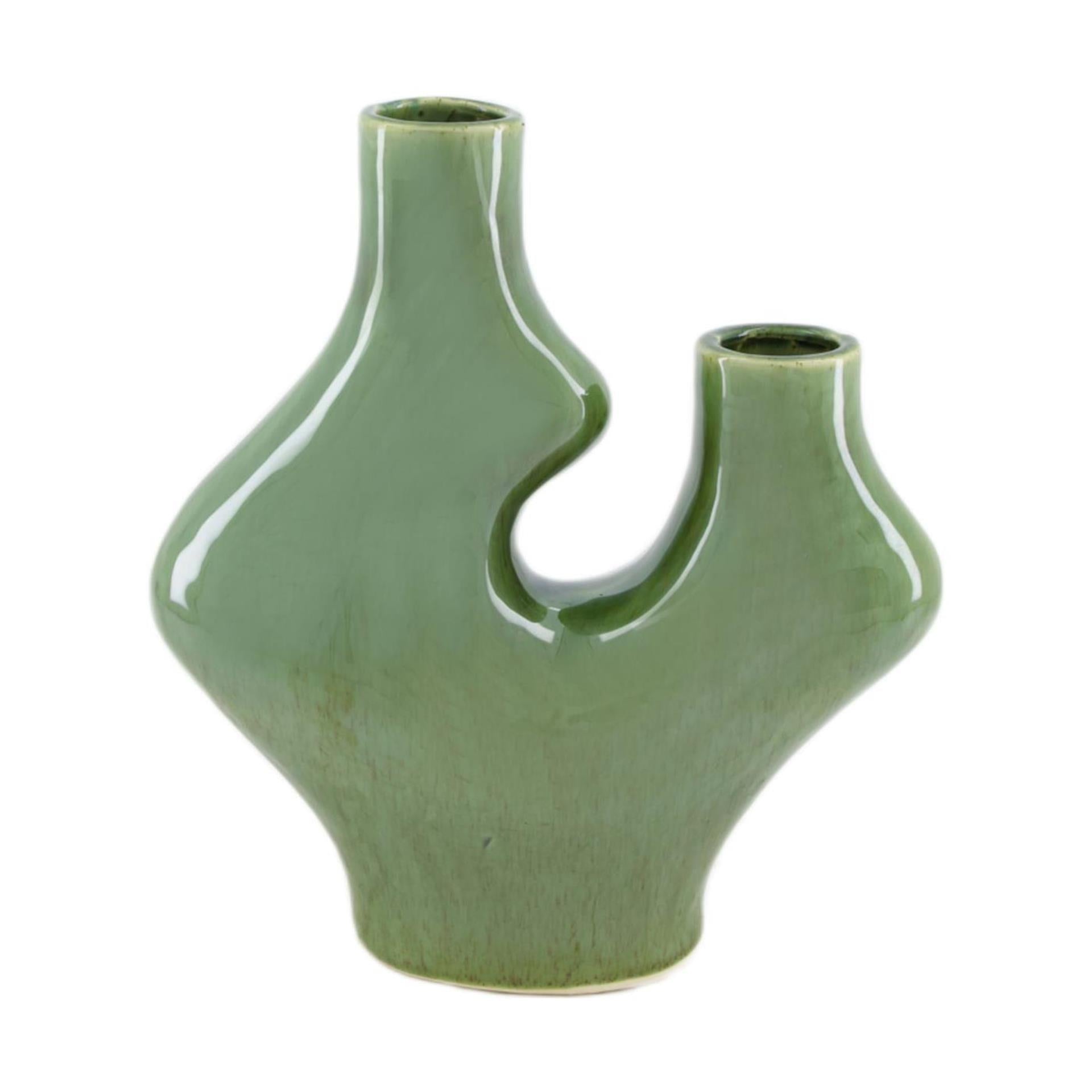 Dijk Natural Collections Vase aus Keramik grün 23,5x9x25,5cm