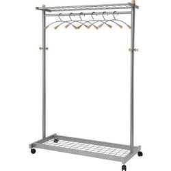 Kleiderständer Alba Lux6 Stahl, Holz Silber