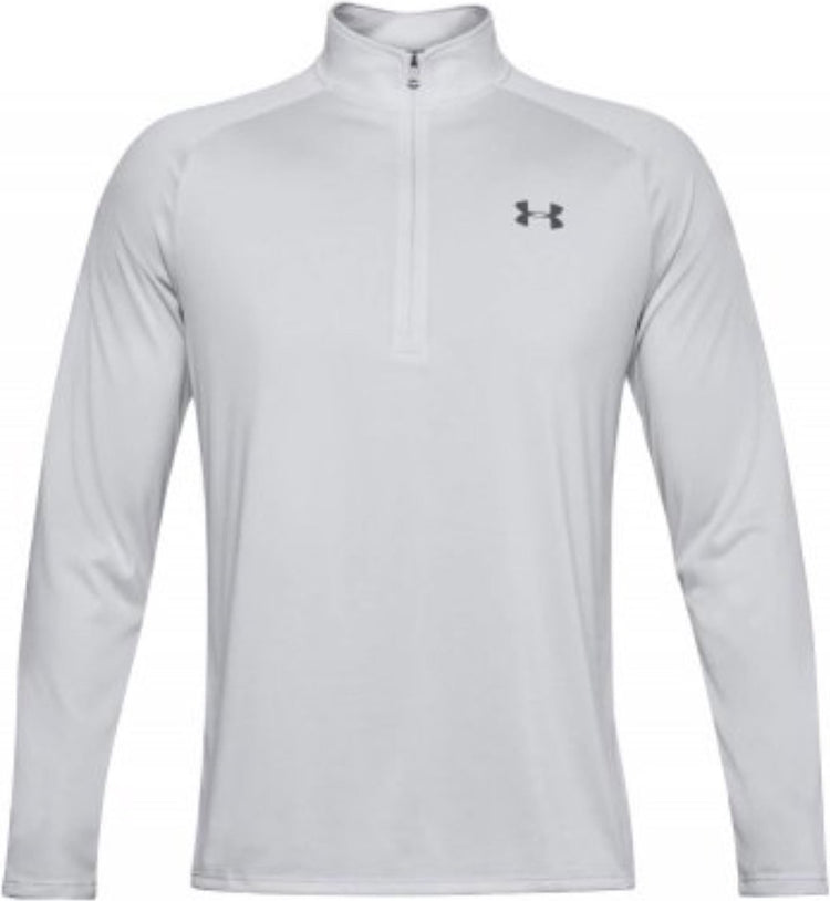 Under Armour UA Tech 2.0 1 2 Zip-Gray Herren-Sporttrikot – Halo Grey – Weiß