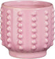 Glimmerdekorationen Blumentopf Boaz - gekräuselt - rosa - 16 x 18 cm