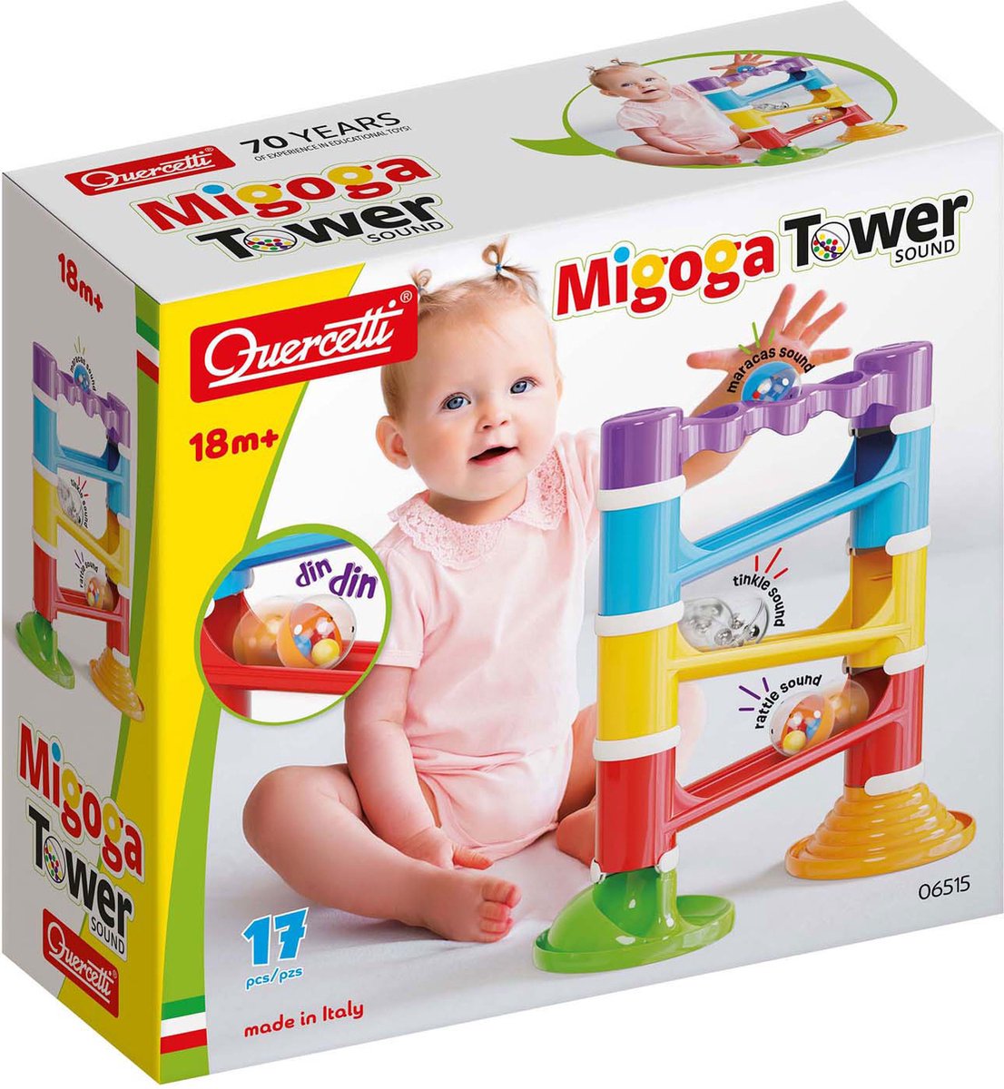 Quercetti Migoga Knikkerbaan Tower mit Sound, 17dlg.