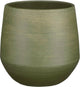 Mica-Dekorations-Pflanztopf – Terrakotta – dunkelgrünes Relief – D24 H23 cm – Blumentopf