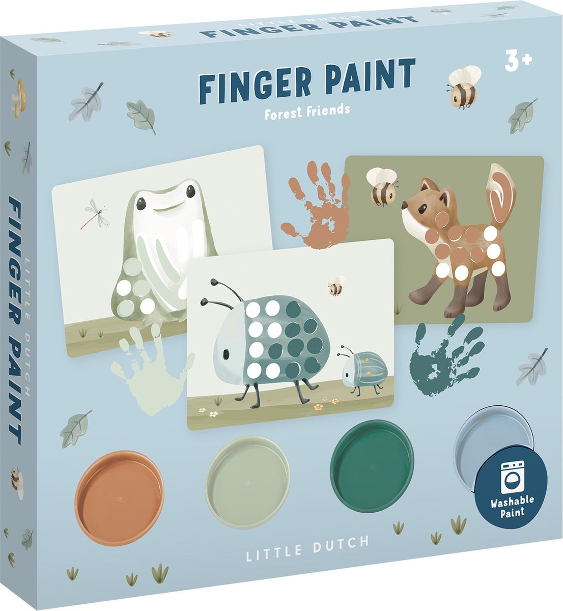 Kleine niederländische Fingerfarbe Set Forest Friends Green 14 Papes