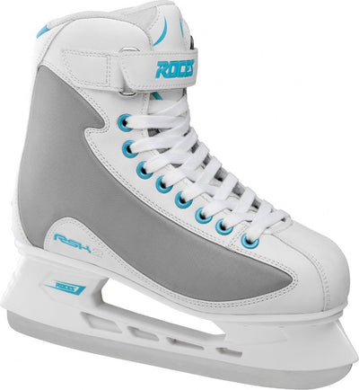 Roces – RSK 2 – Eishockey-Schlittschuhe – Schlittschuhe Damen – Weiß Blau – Stabile Konstruktion aus Edelstahl und Eisen – Größe EU 40