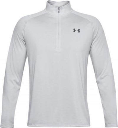 Under Armour UA Tech 2.0 1 2 Zip-Gray Herren-Sporttrikot – Halo Grey – Weiß