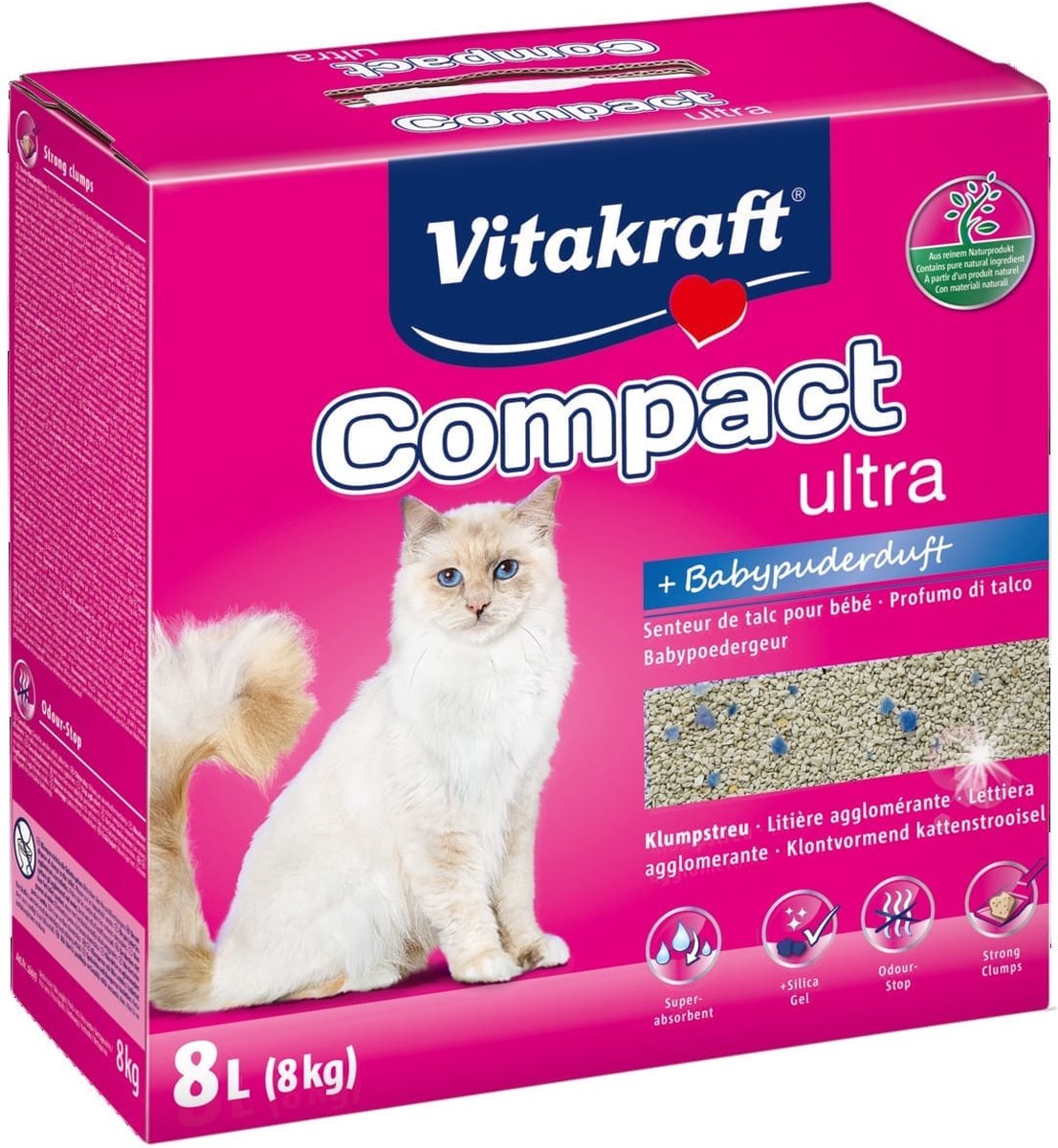 Vitakraft Katzenstreu klumpend – Babypuder – 8 kg