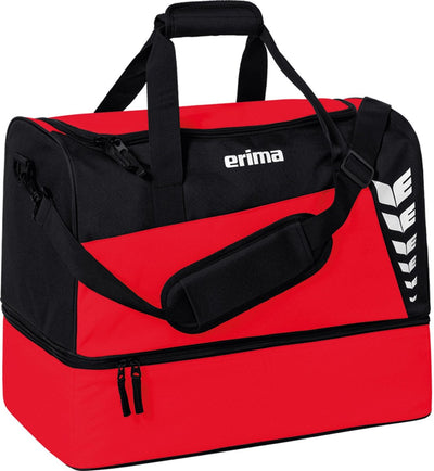 Erima Six Wings (mittel) Sporttasche mit Bodenfach – rot schwarz | Größe: m