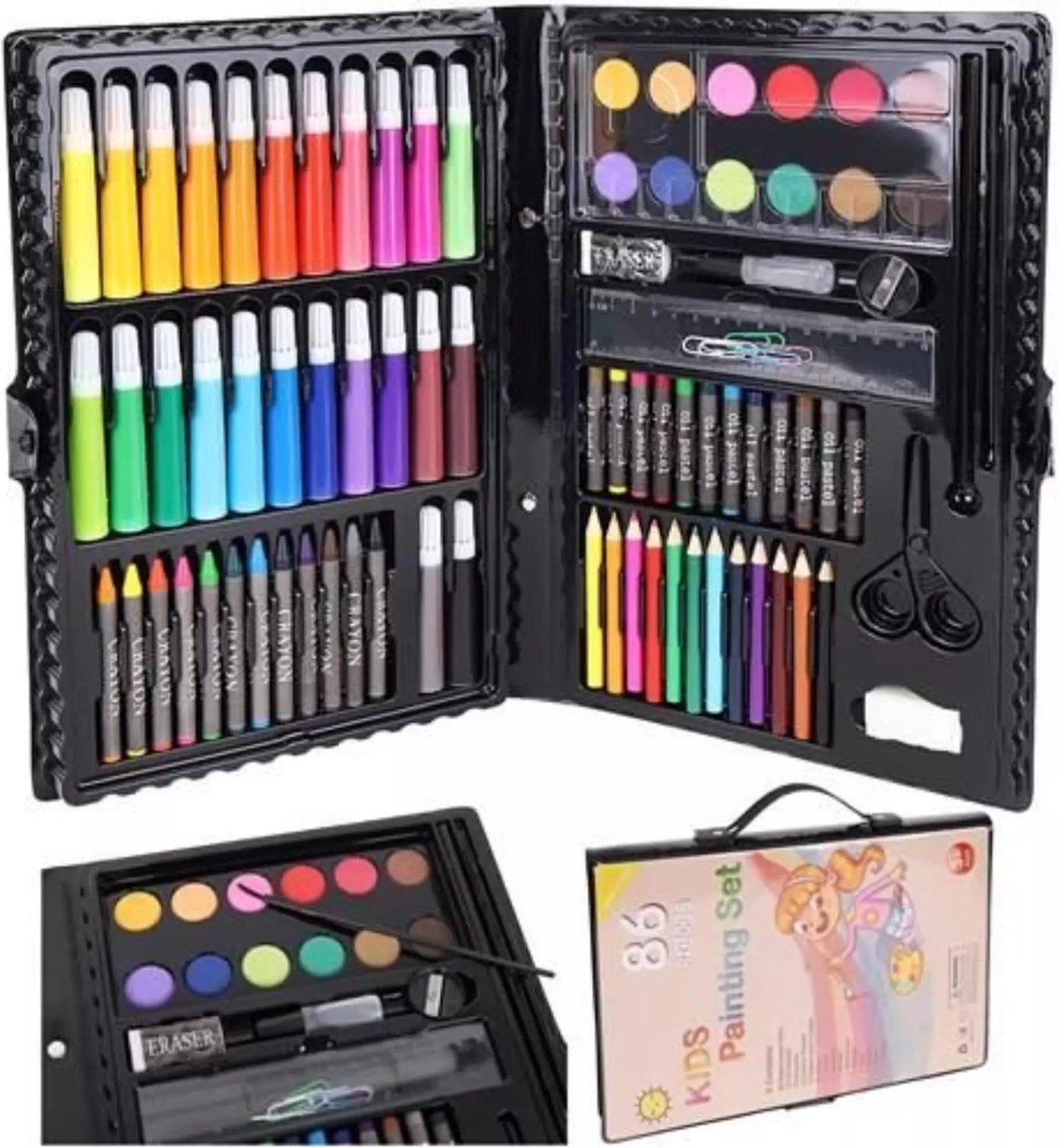 Sans Marque-Zeichenset ohne Markenzeichen – 86 Teile – Kinder – Zeichnen – Zeichenpaket
