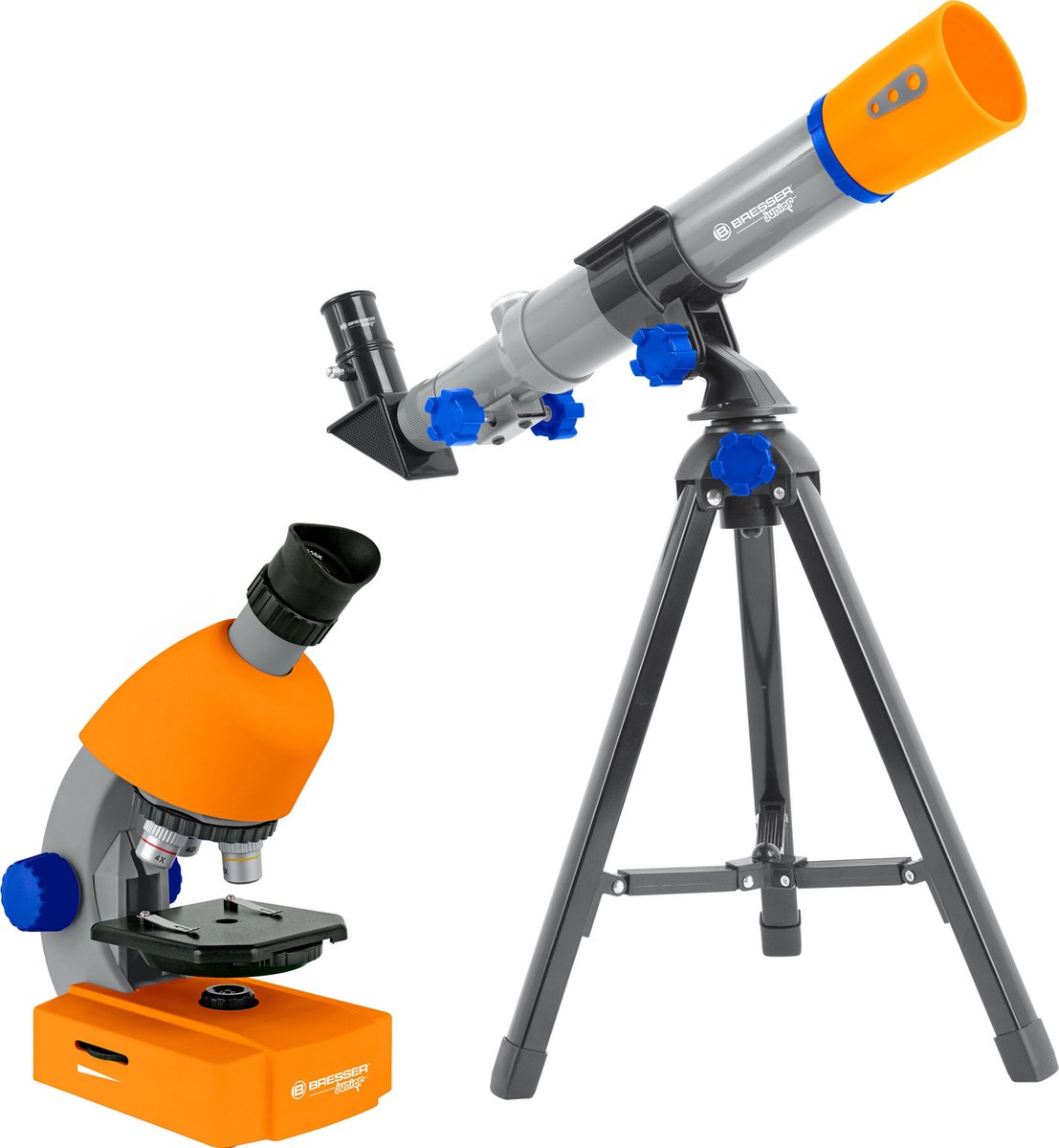 Bresser Teleskop und Mikroskop Junior 35 cm Orange