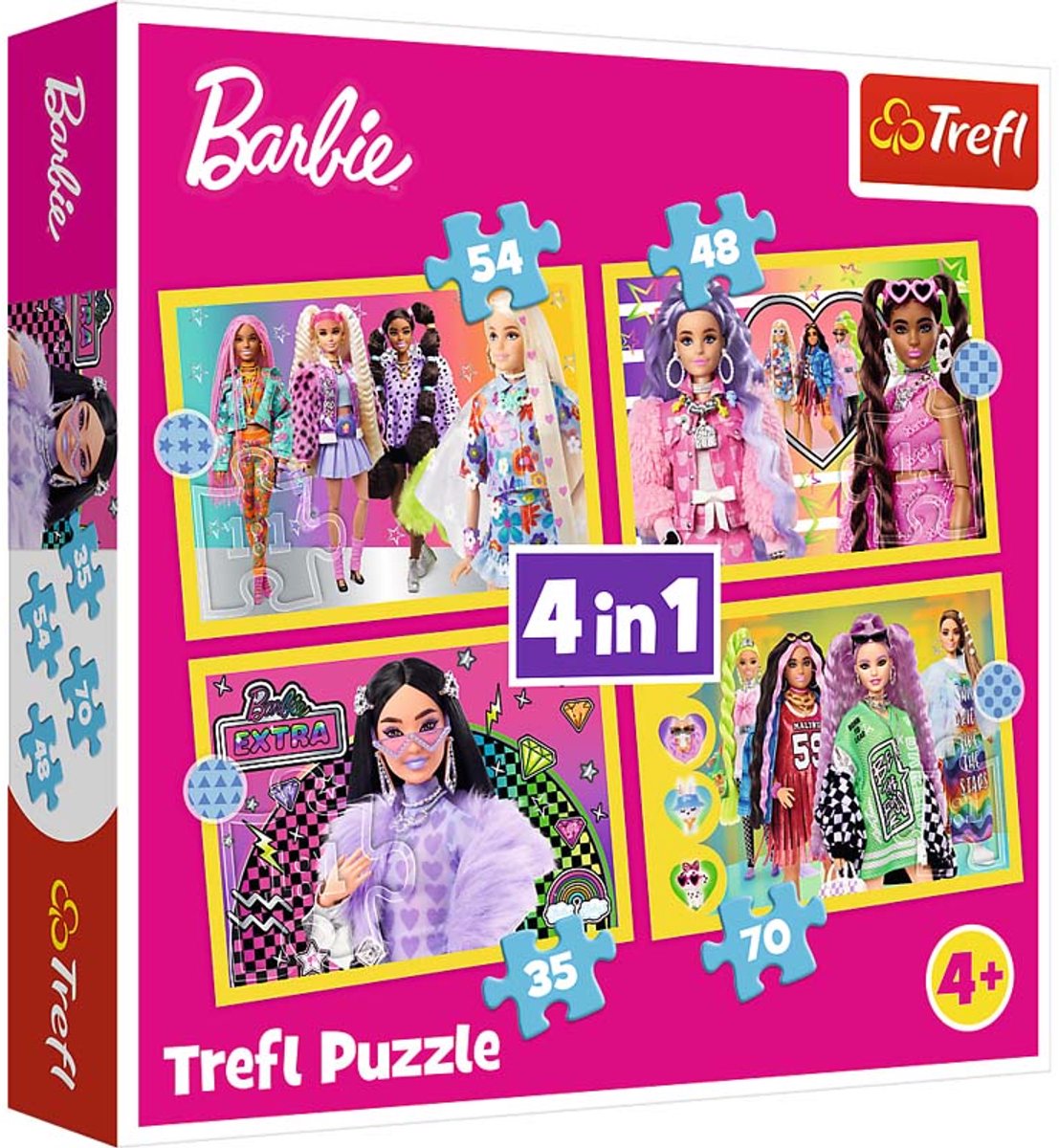 Trefl 4 in 1 Barbie-Puzzle 35,48,54,70 Teile