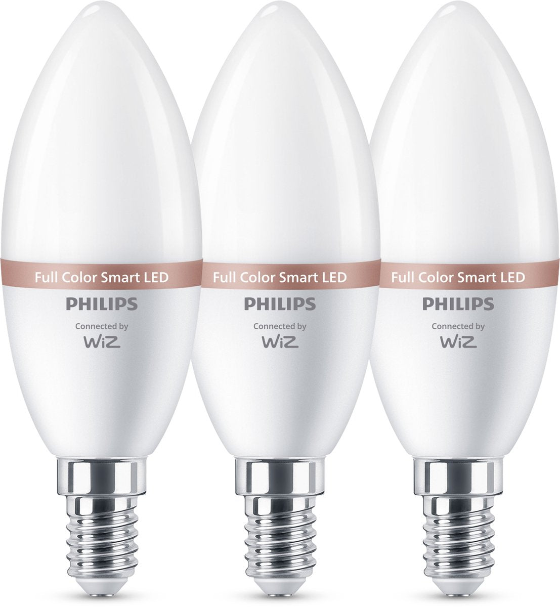 Philips LED Philips Smart LED RGB-Lampe, C37, E14-Fassung, 470 lm, 3er-Pack