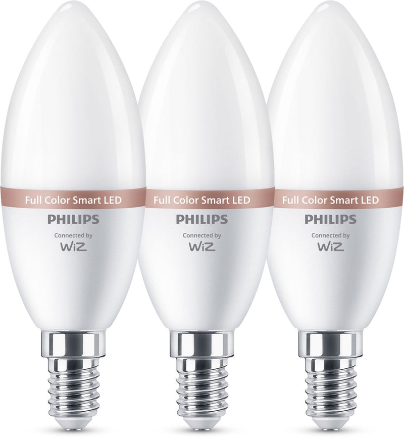 Philips LED Philips Smart LED RGB-Lampe, C37, E14-Fassung, 470 lm, 3er-Pack