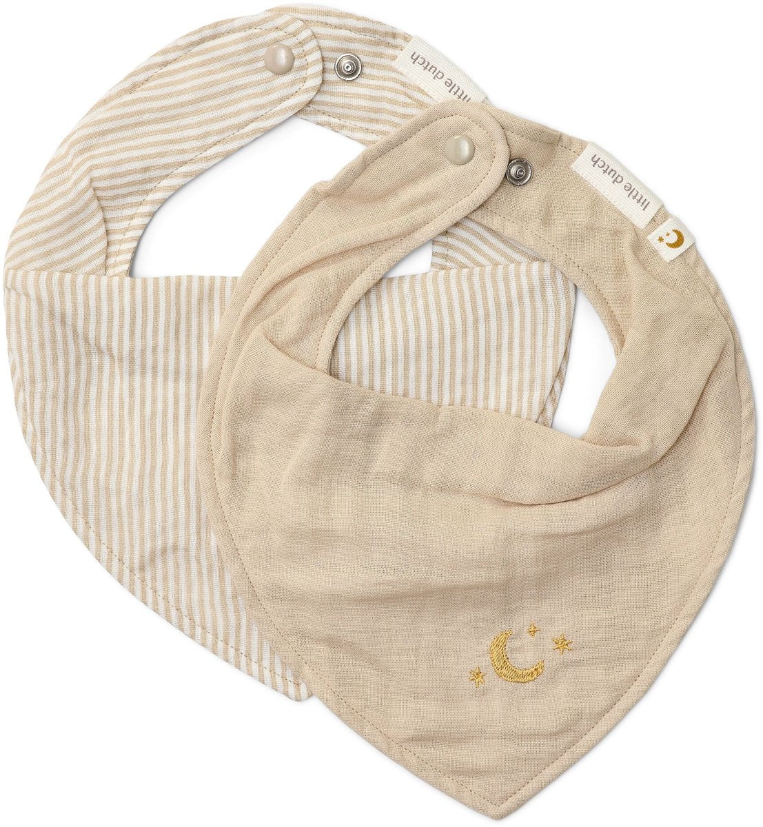 Little Dutch 2er-Pack Bandana-Lätzchen – Beige – Essentials