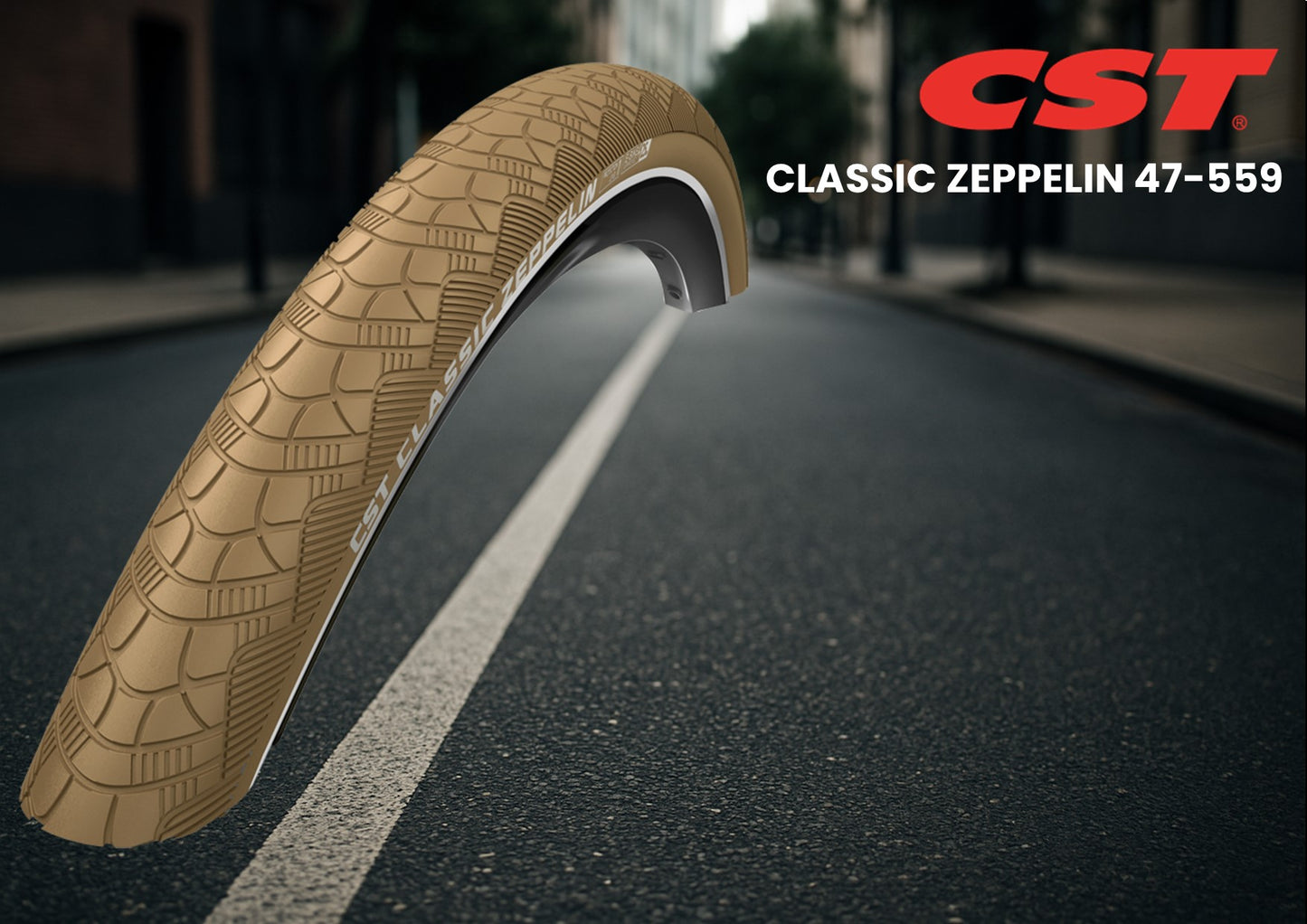 CST-Reifen Zeppelin 26 x 1,75'' 47-559 – Khaki mit Reflexion