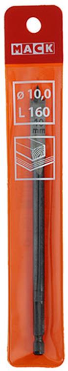 Mack 1018514 - Flachholzbohrer DIN 7487 ø 10,0 x 160 mm | 5 Stück