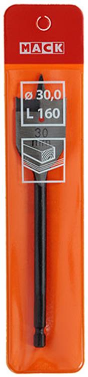 Mack 1018522 - Flachholzbohrer DIN 7487 ø 30,0 x 160 mm | 5 Stück