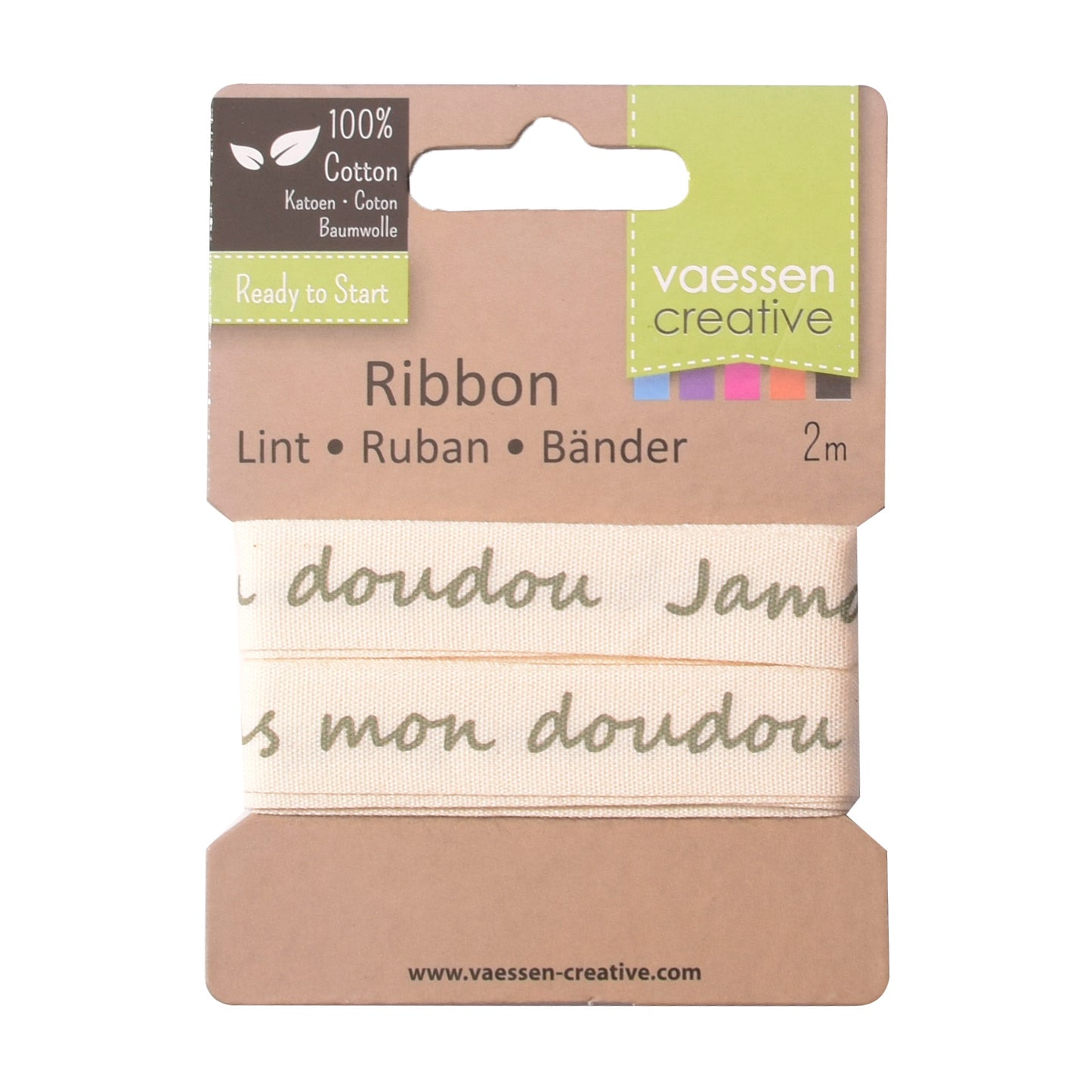Vaessen creative • Band 2 m x 15 mm aus Jamaika ohne mein Doudou