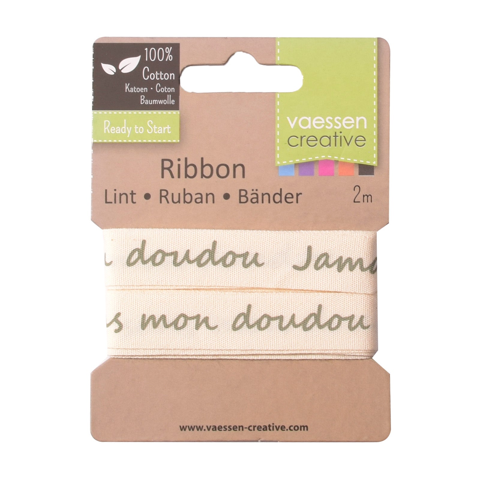 Vaessen creative • Band 2 m x 15 mm aus Jamaika ohne mein Doudou