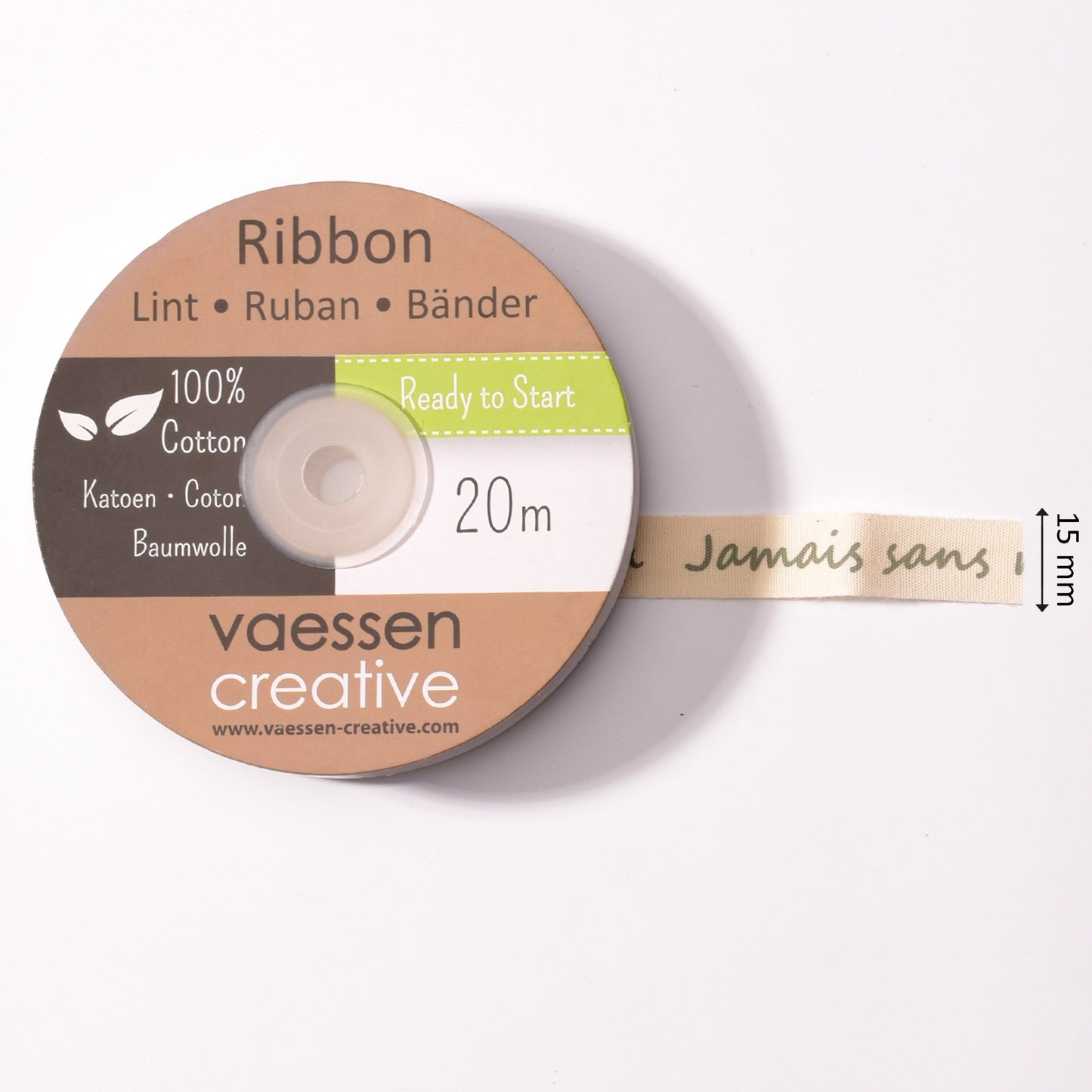 Vaessen creative • Band 20 m x 15 mm aus reinem Papier