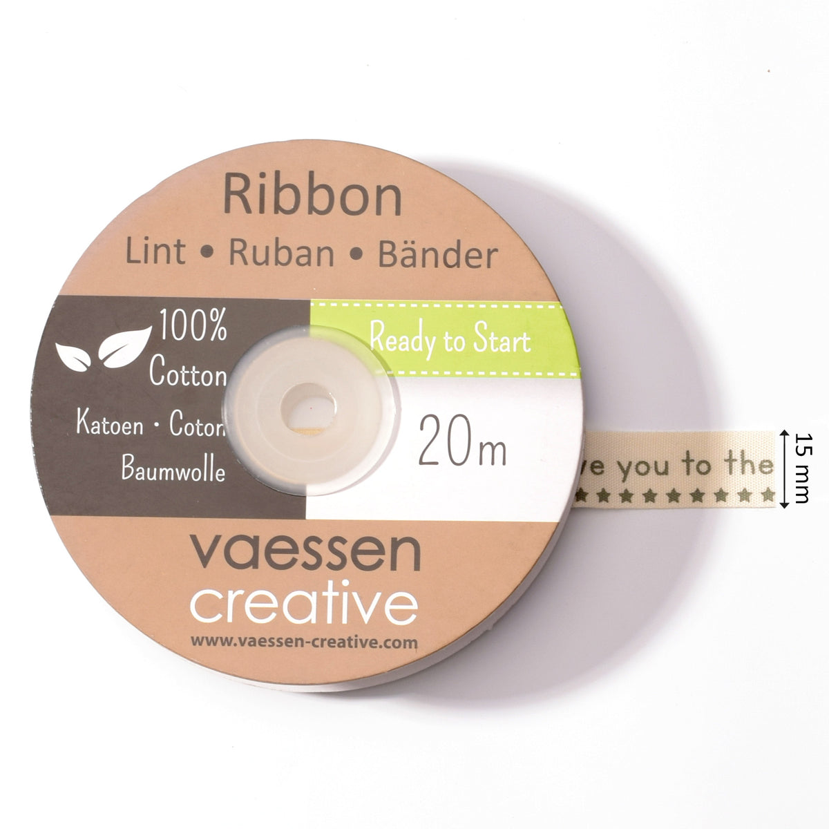 Vaessen creative • Band 20mx15mm deu i love you to the muh