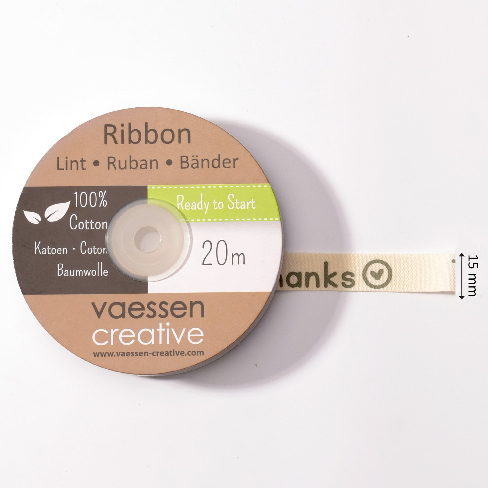 Vaessen creative • Band 20 m x 15 mm eng Danke