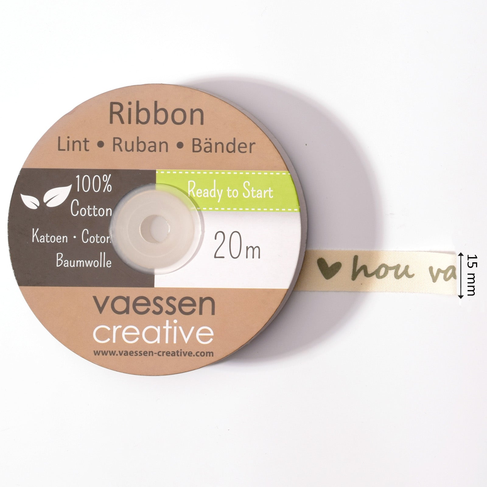 Vaessen creative • Band 20mx15mm en love you