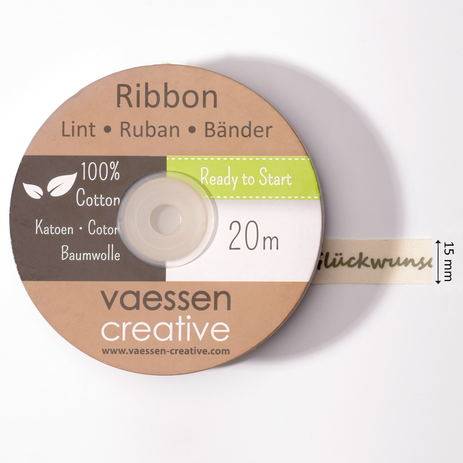 Vaessen creative • Band 20mx15mm das Original Glückwunsch
