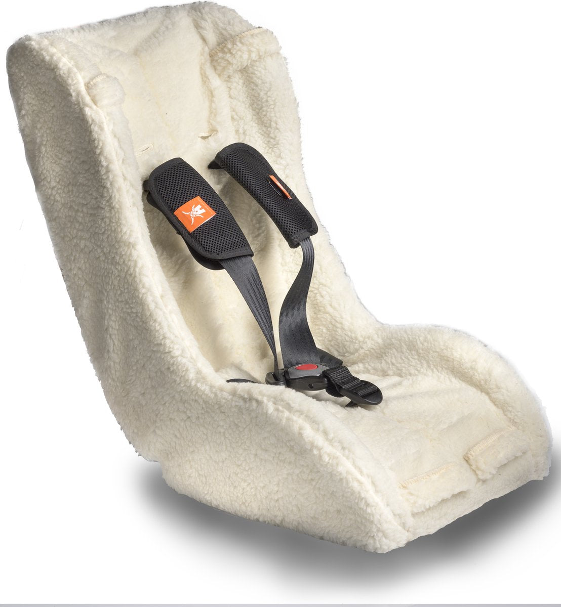Melia Bakfiets Inzetstoel - Bequemer Kleinkindersitz für Fahrradanhänger - Weiß, 75x25x15cm, 5-Punkt-Gurt