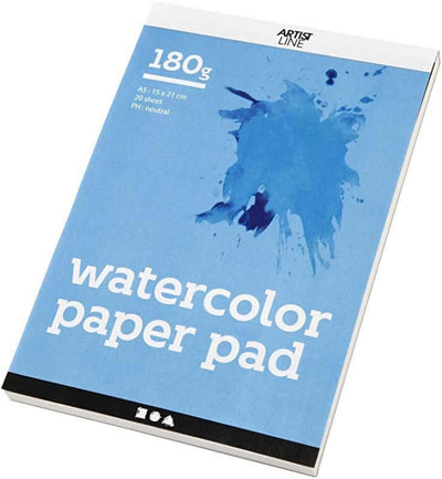 Aquarellblock weißer A5 180gr, 20 Blätter