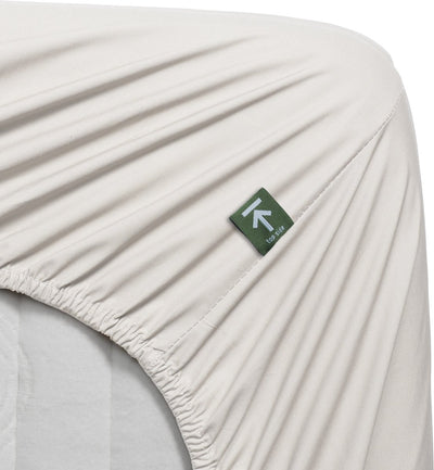 Perkal-Baumwolle von Percale – Topper-Spannbettlaken – 180 x 200 – gebrochenes Weiß