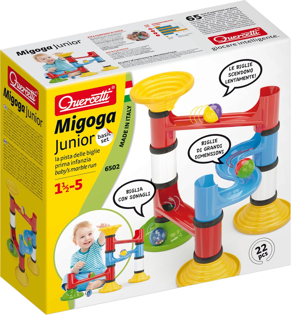 Quercetti Knikkerbaan Migoga Junior, 22dlg.