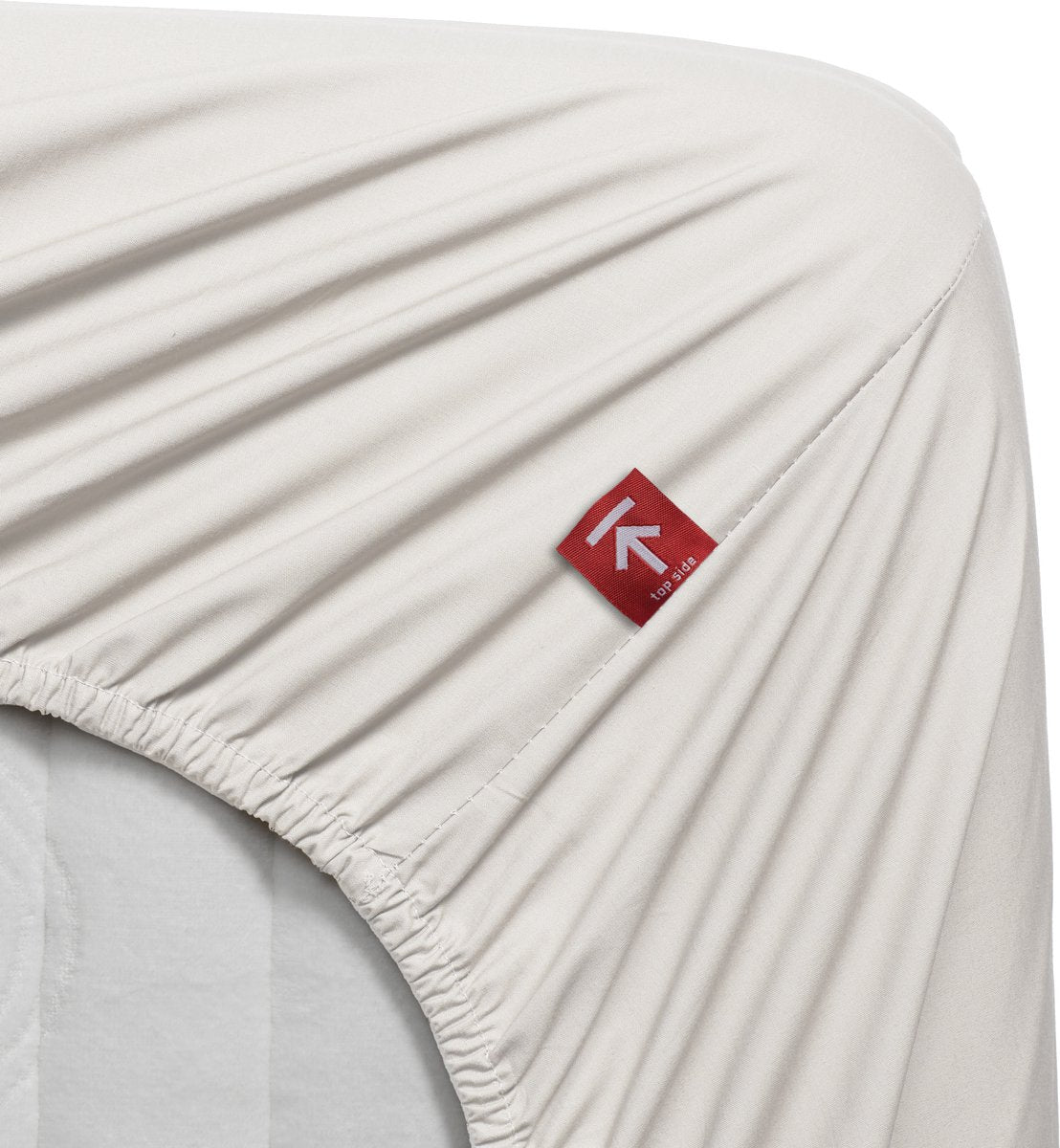 Perkal-Baumwolle von Percale – Topper-Spannbettlaken – 160 x 200 – gebrochenes Weiß