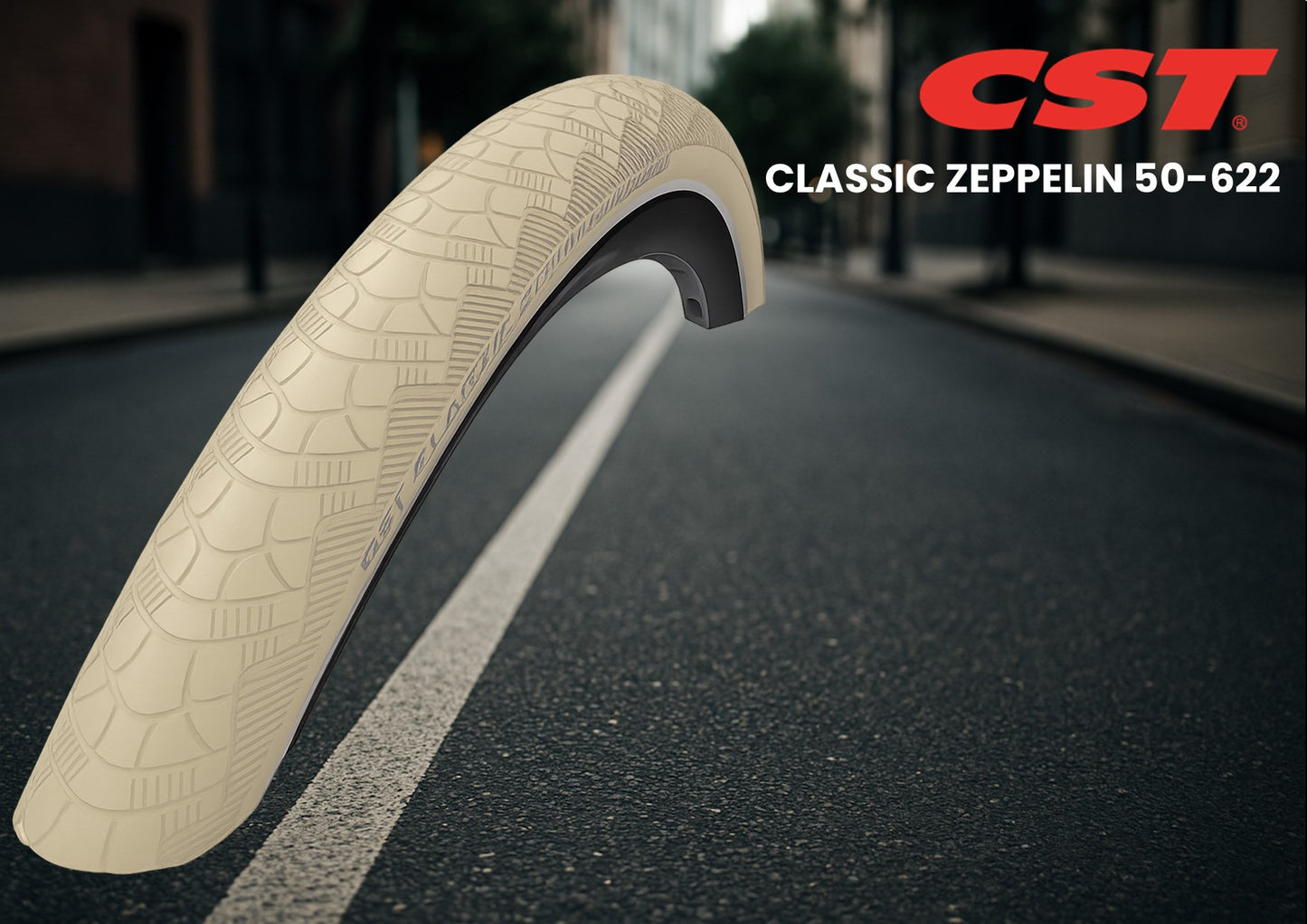 CST-Reifen Zeppelin 28 x 1,90'' 50-622 - Creme mit Reflexion