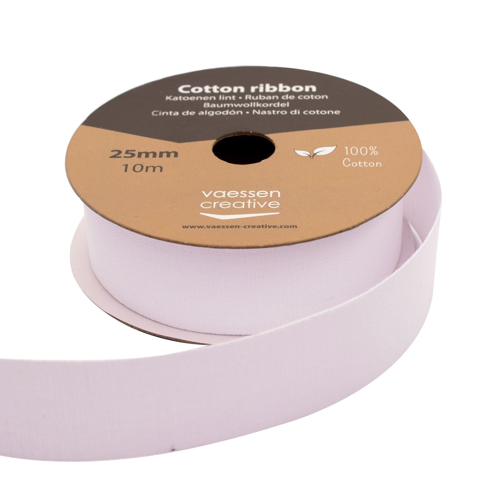 Vaessen creative • Baumwollband 25 mm x 10 m weiß