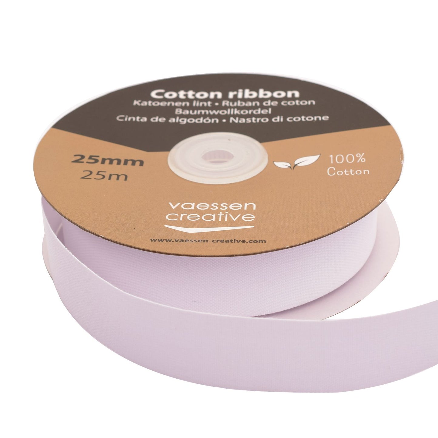 Vaessen creative • Baumwollband 25 mm x 25 m weiß