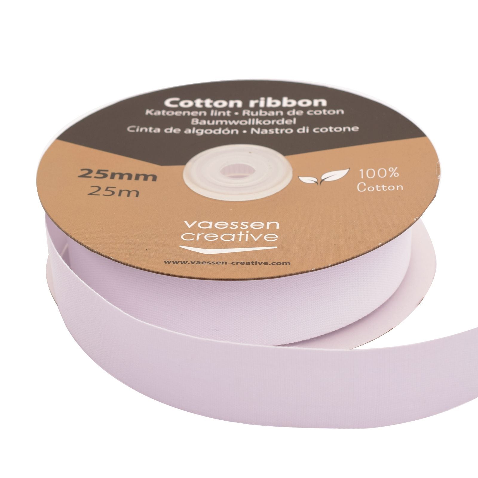 Vaessen creative • Baumwollband 25 mm x 25 m weiß