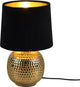 Rl lebe deine Lichtrealität Sophia - Tischlampe - Gold - exkl. 1x e14 40w - Schnurschalter - schwarzer Schirm