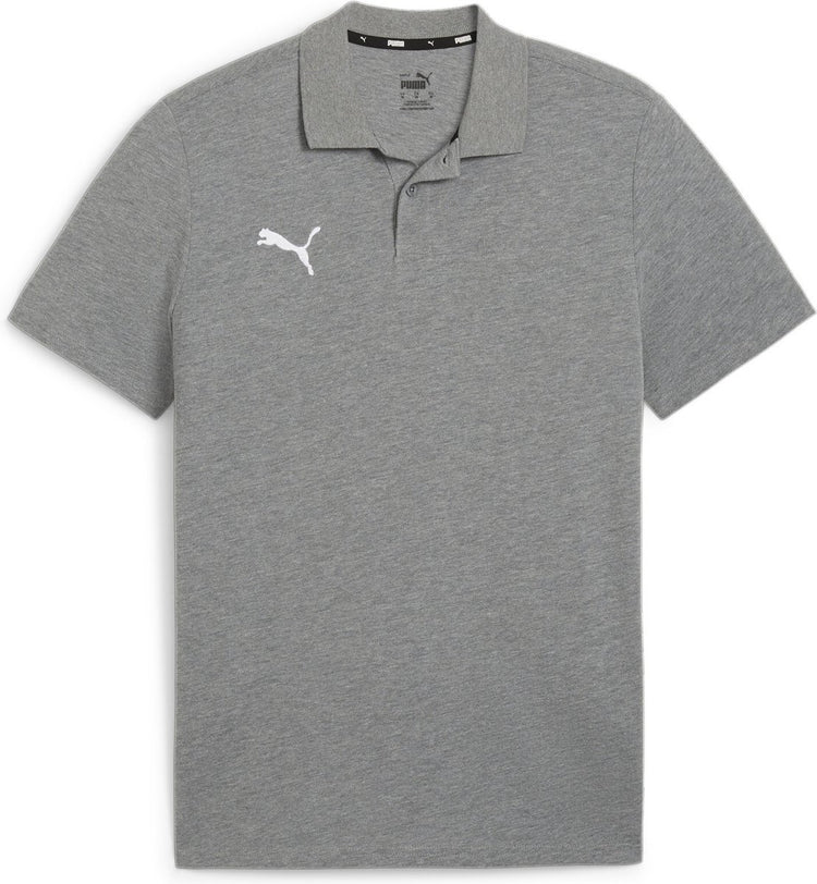 Puma Teamgoal Casuals Polo-Herren-Sportshirt – Mittelgrau meliert – Weiß