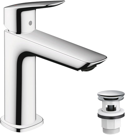 Hansgrohe Logis Fine – Waschtisch-Mischbatterie – Einhebelbedienung – mit Ablassschraube – 100 mm – Chrom