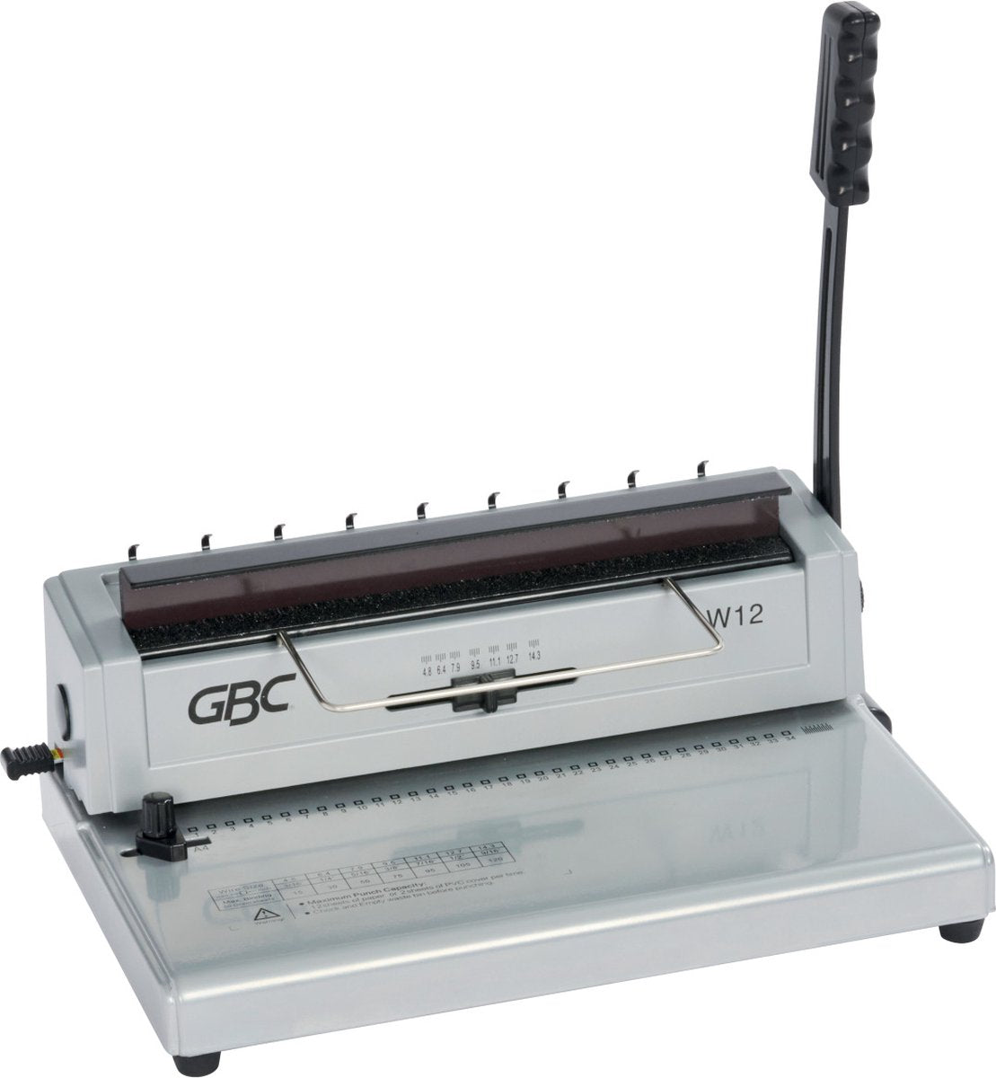 GBC W12 Manuelle Stanz- und Drahtbindemaschine – Kapazität 125 A4-Blätter