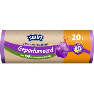 Wirbel Swirl Pedal Eimer-Beutel mit Entwurfsband Parfümierte Vanille-Lavender 20 l 12 Teile