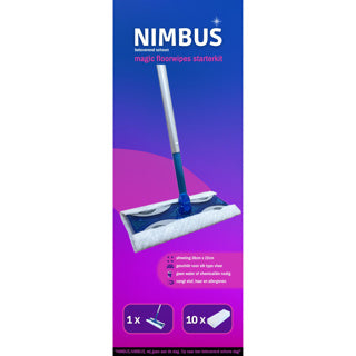 Nimbus Magic Floor Wischer Starter -Kit mit 10 Wischtüchern 28x22 cm