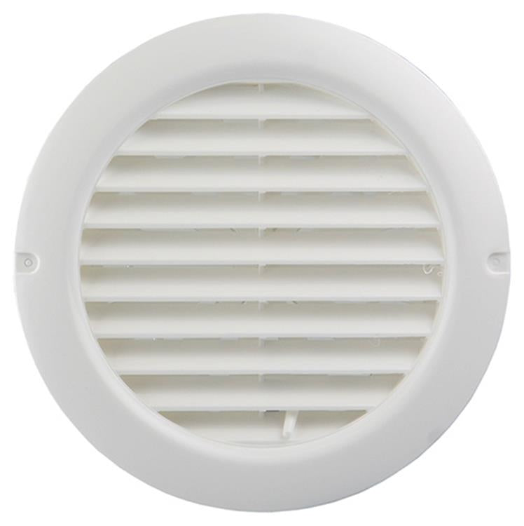 Renson 1006376 – rundes, verstellbares Einbaugitter. 735 PVC RAL 9010 ø 100-150 | 2 Stk
