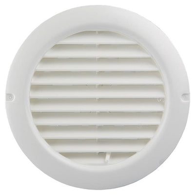 Renson 1006376 – rundes, verstellbares Einbaugitter. 735 PVC RAL 9010 ø 100-150 | 2 Stk