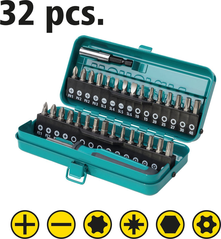 Wolfcraft - Micro-Bit-Set - Präzisions-Schraubendreher-Set - 32-teilig - inkl. Bithalter und Schraubendreher - 1388000