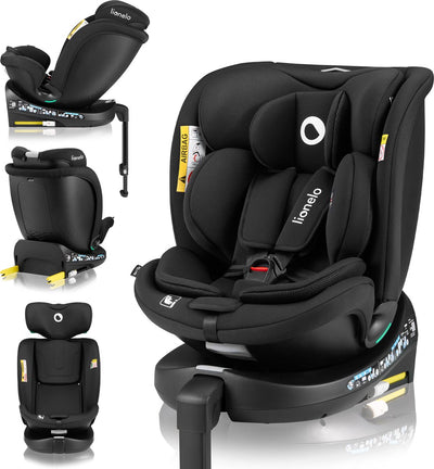 Lionelo Navy i-Size-Autositz 40–150 cm – 360° drehbar – Easyturn – Isofix-Stabilisierungsbein – nach hinten bis zu 105 cm – verstellbare Rückenlehne – Dri-Seat-Belüftung – R129-Zulassung – Gruppe 0 1 2 3 – Komfortsicherheit