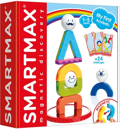 Smartmax Meine ersten Akrobaten – Magnetisches Sinnesspielzeug – Bauset mit Herausforderungskarten – Lernspielzeug für Kleinkinder – ab 1 Jahr